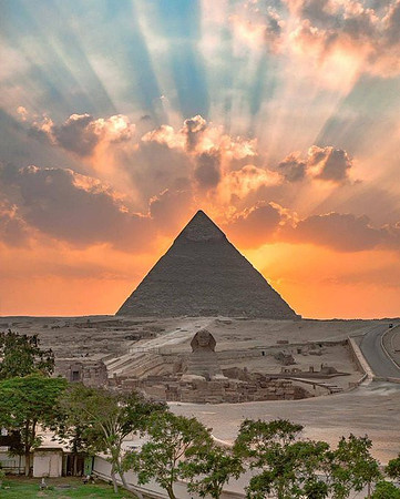 Sunset in Giza, Egypt