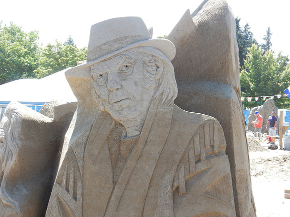 Neil Young on one side