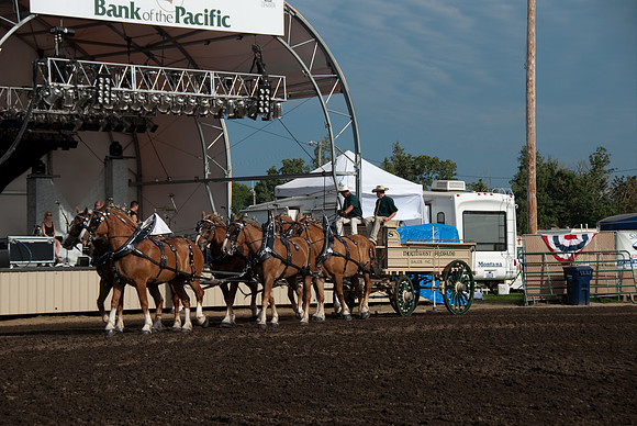 Back the wagon into the slot between the poles