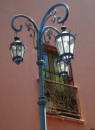 Light post in La Boca, Buenos Aires