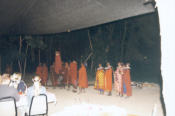 Masai entertainers at the barbeque