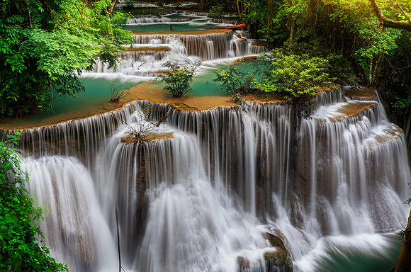 Main level of Huai Mae Kamin Waterfall