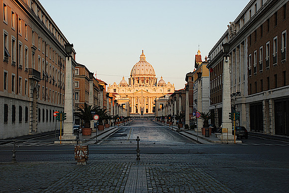 Sunrise over St Peters - Rome. Italy